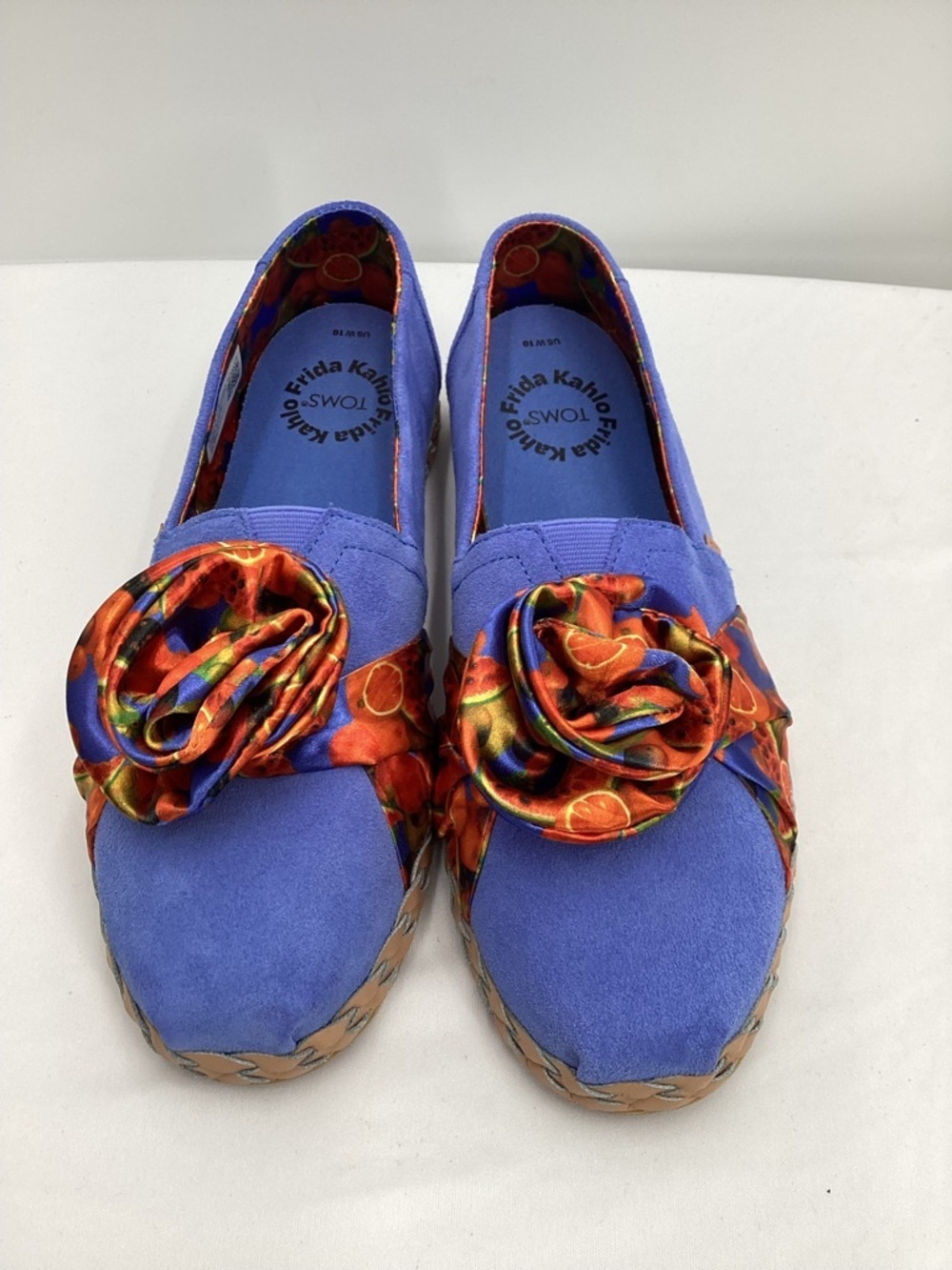 Toms Frida Kahlo Alpargata Slip-On Flats with Fruit Embroidered &Fruit Rosette - Picture 2 of 12